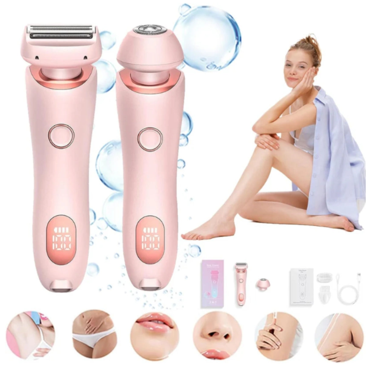 Shave & Glow | Damenrasierer | 2-in-1